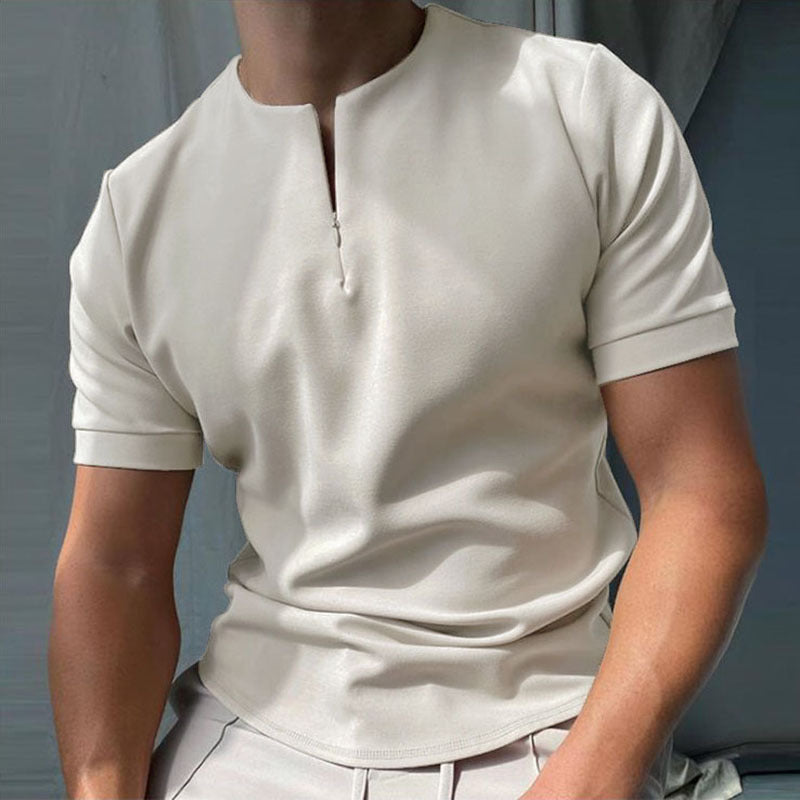 Men’s Bold Abstract Zip Collar Polo Shirt – Eye-Catching Summer Top in Various Designs