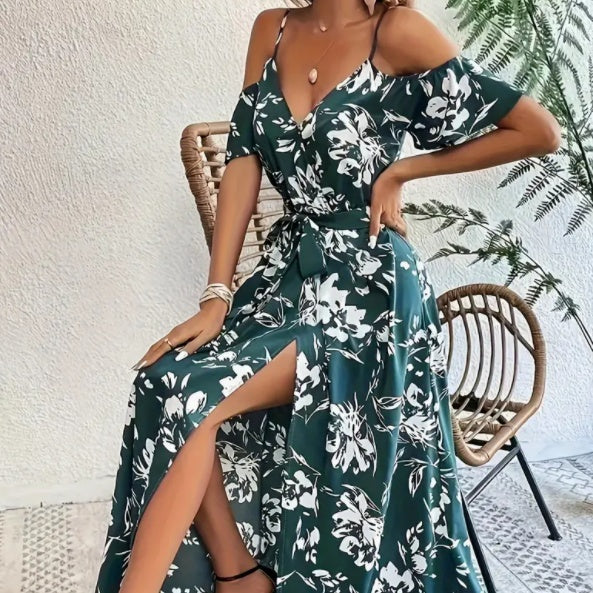 🌸 Elegant Off-Shoulder Floral Maxi Dress – Various Colours Available