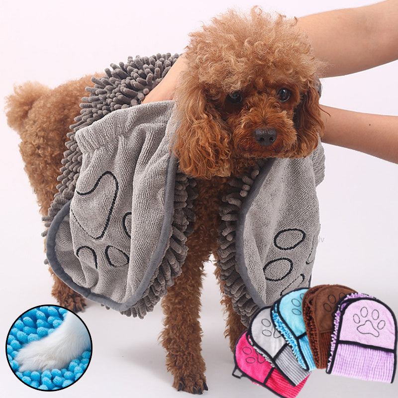 Super Absorbent Microfibre Pet Towel – Fast-Dry Paw Cleaner Blanket for Dogs & Cats (Various Colours)