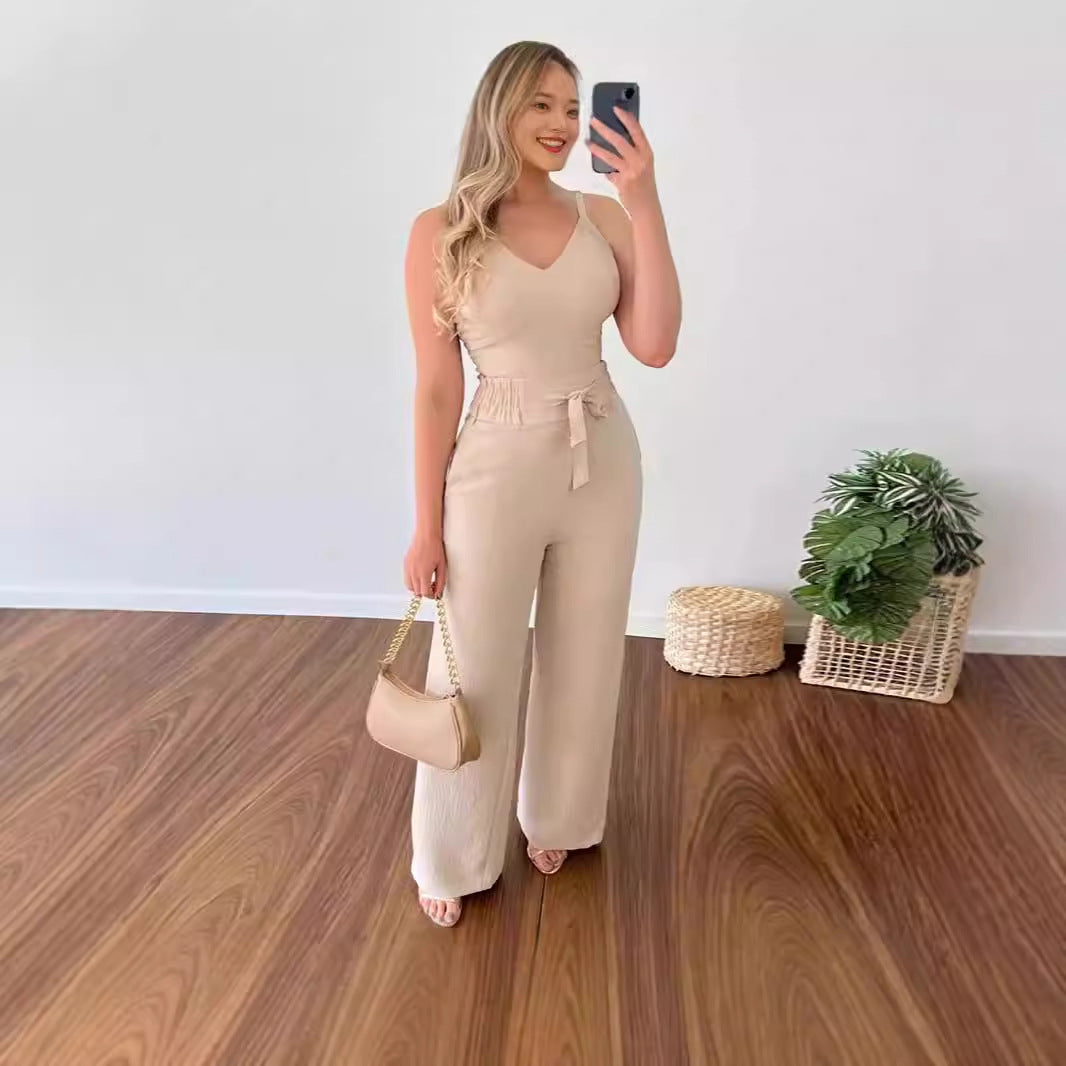 π Elegant Wide-Leg Belted Jumpsuit β Sleek Sophistication in Various Colours