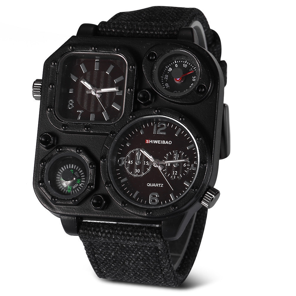 Men’s Multifunction Tactical Quartz Watch – Compass, Thermometer & Dual Time Display | Various Colours