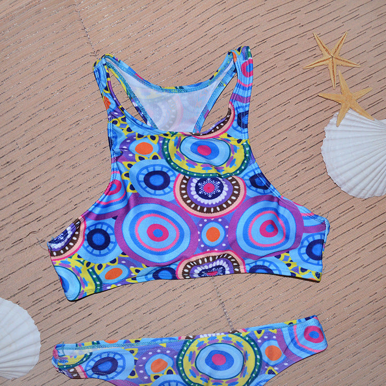 New bikini swimwear colour circle totem sexy bikini triangle split swimsuit women
