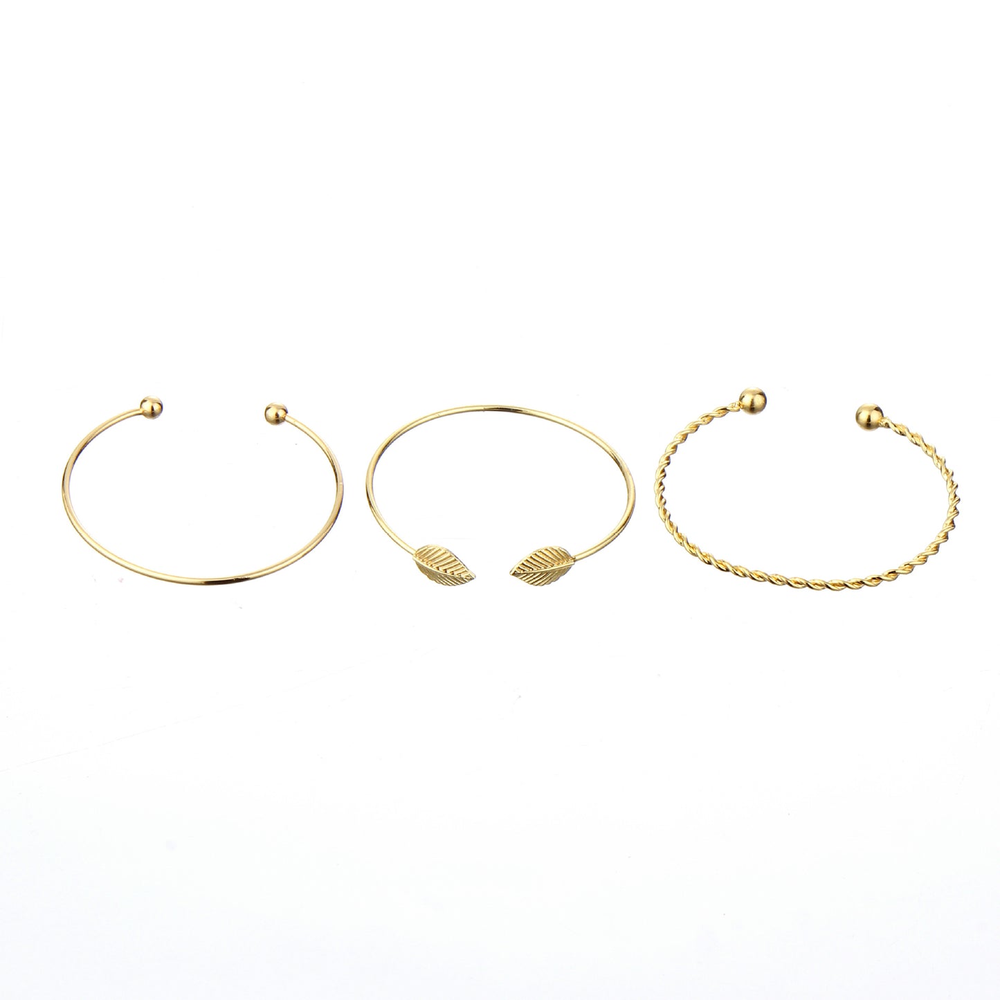 Elegant Gold Bohemian Leaf & Spiral Bangles Set – Perfect for Any Occasion