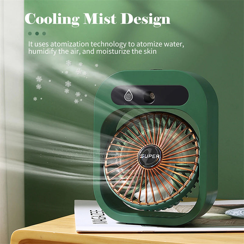 ❄️ USB Misting Air Cooler – Portable Desk Fan with Humidifier in Various Colours