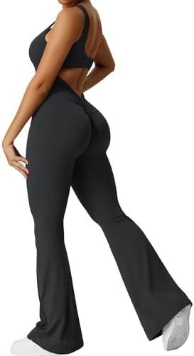 💜 Cut-Out Back Flared Jumpsuit – Available in Various Colours