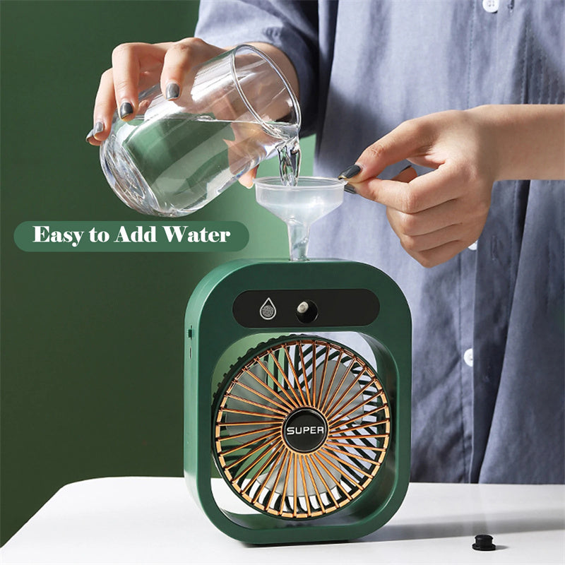 ❄️ USB Misting Air Cooler – Portable Desk Fan with Humidifier in Various Colours