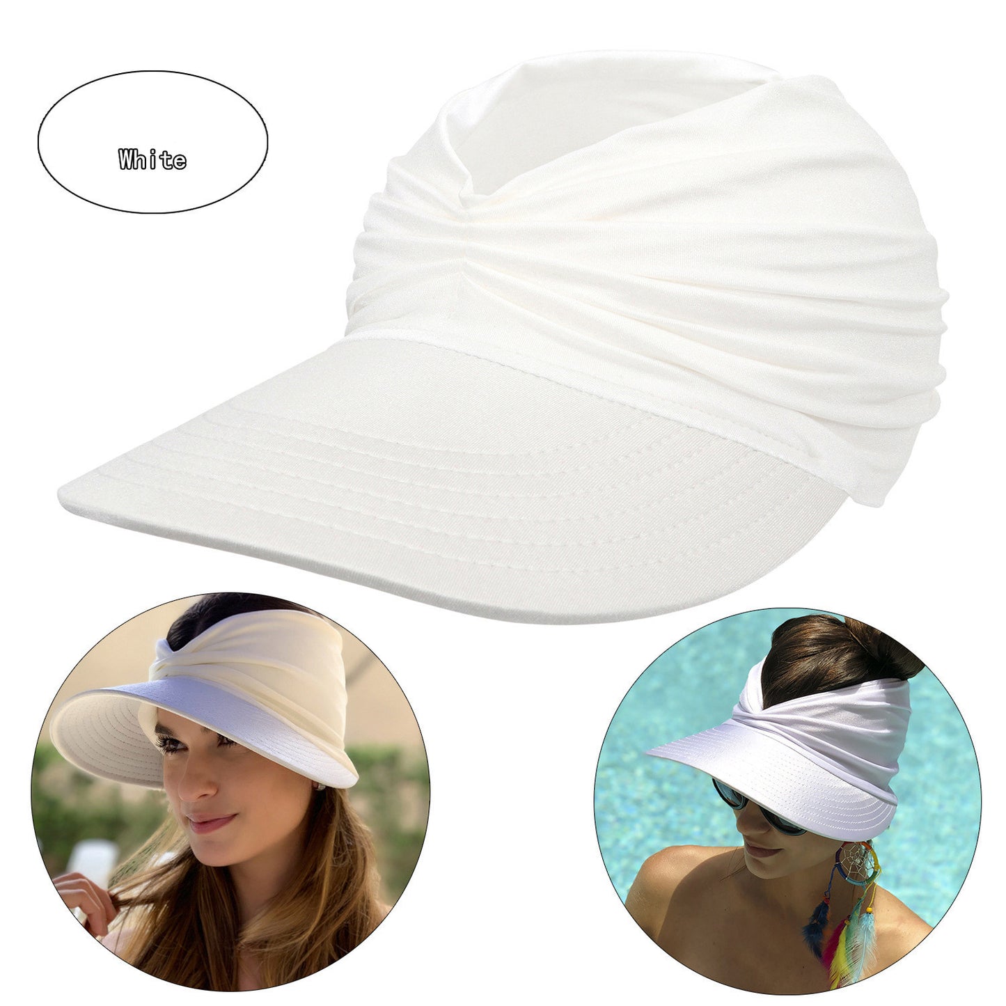 Women’s Wide Brim Sun Visor Cap – Foldable UV Protection Hat for Beach, Travel & Sports – Various Colours