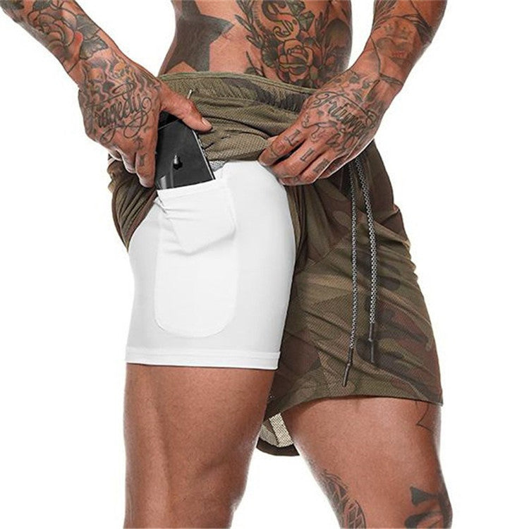 Title: Men's 2-in-1 Gym Shorts with Inner Phone Pocket – Various Colours