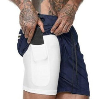 Title: Men's 2-in-1 Gym Shorts with Inner Phone Pocket – Various Colours