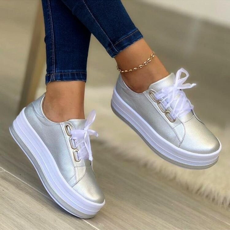 Metallic Rose Gold Platform Trainers – Various Colours
