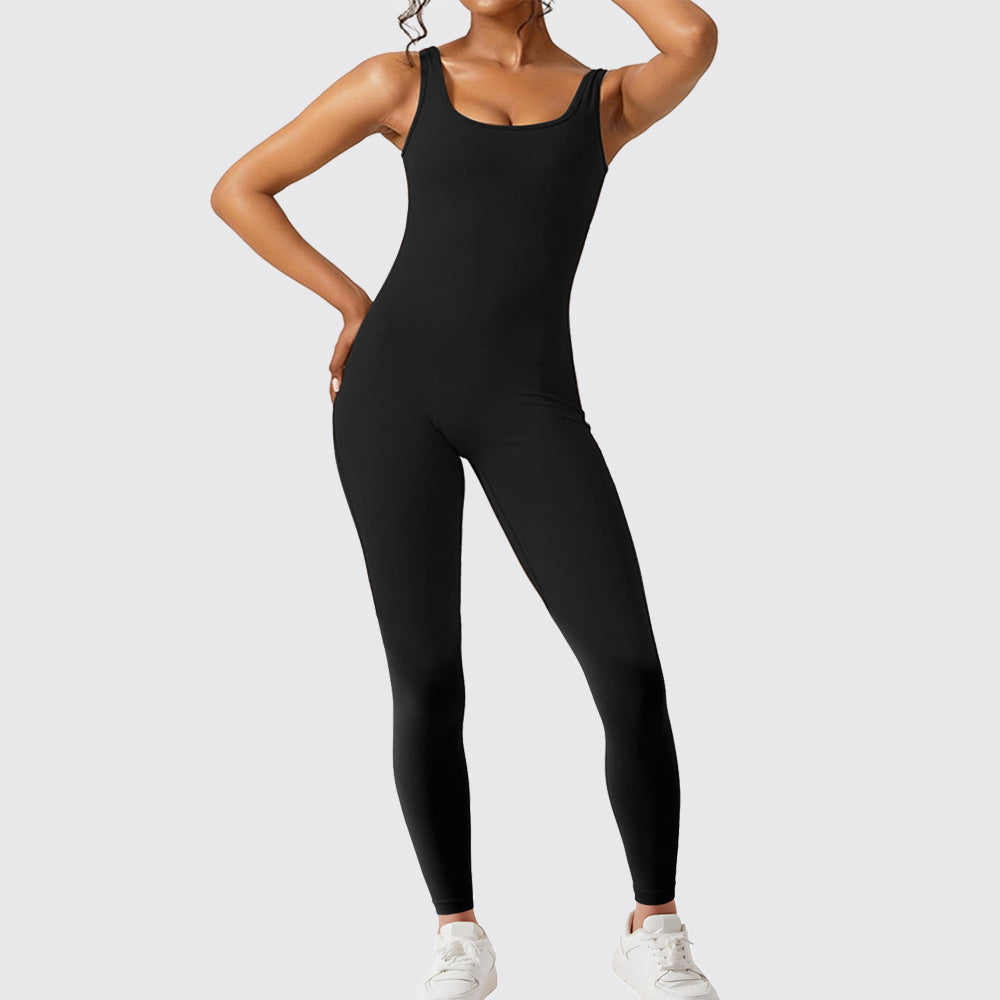 💜 Cut-Out Back Flared Jumpsuit – Available in Various Colours