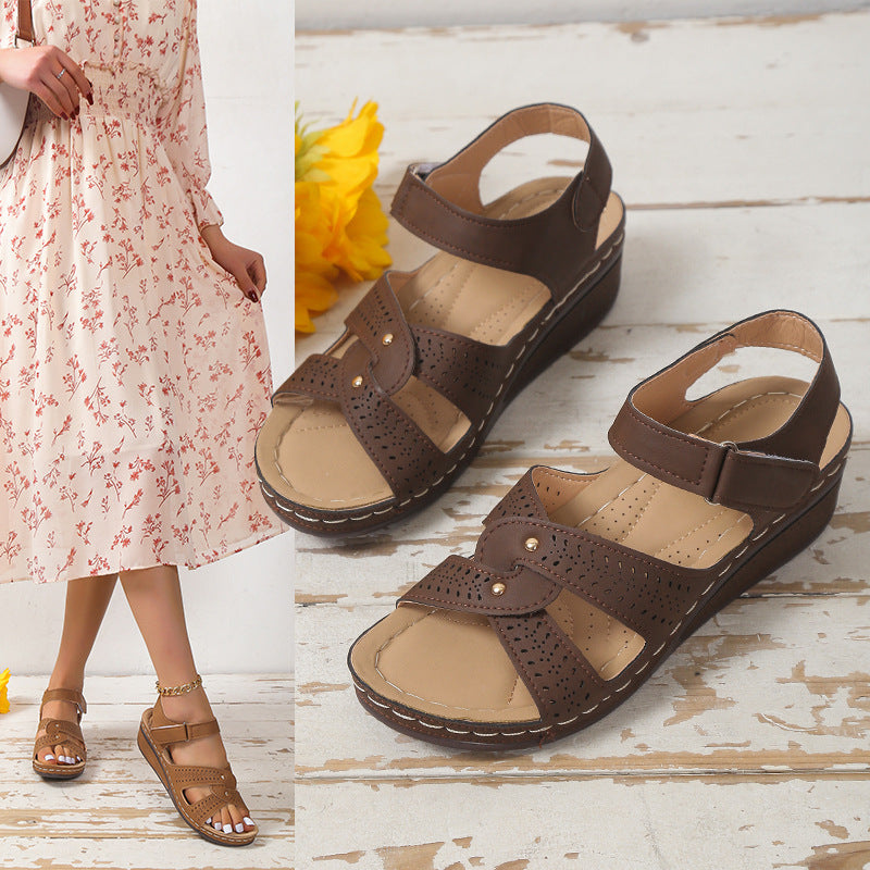 🌼 Everyday Comfort Wedge Sandals – Neutral Chic 🌼