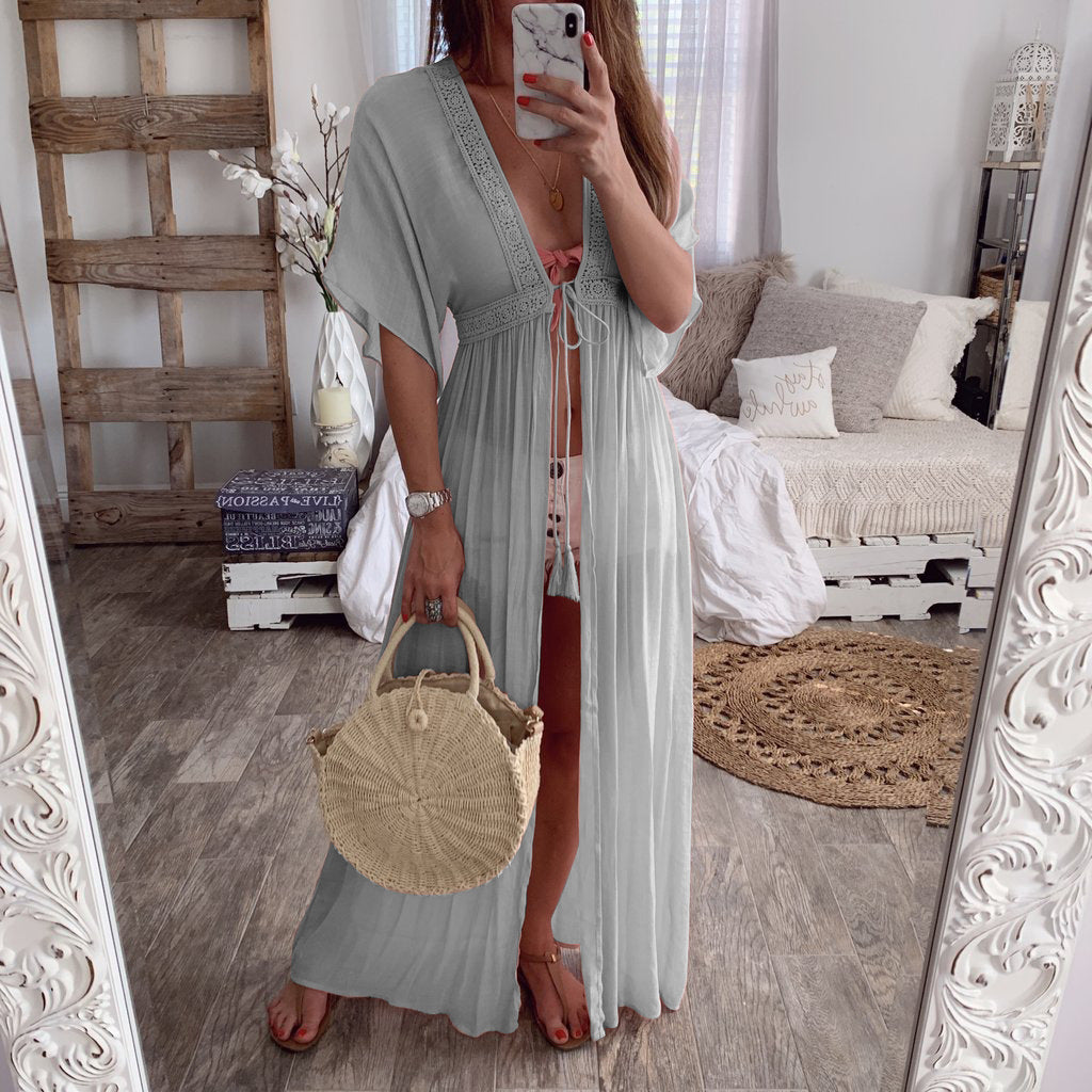 🌸 Title: “Blush & Breezy: The Boho Beach Cover-Up of Your Dreams” 🐚✨