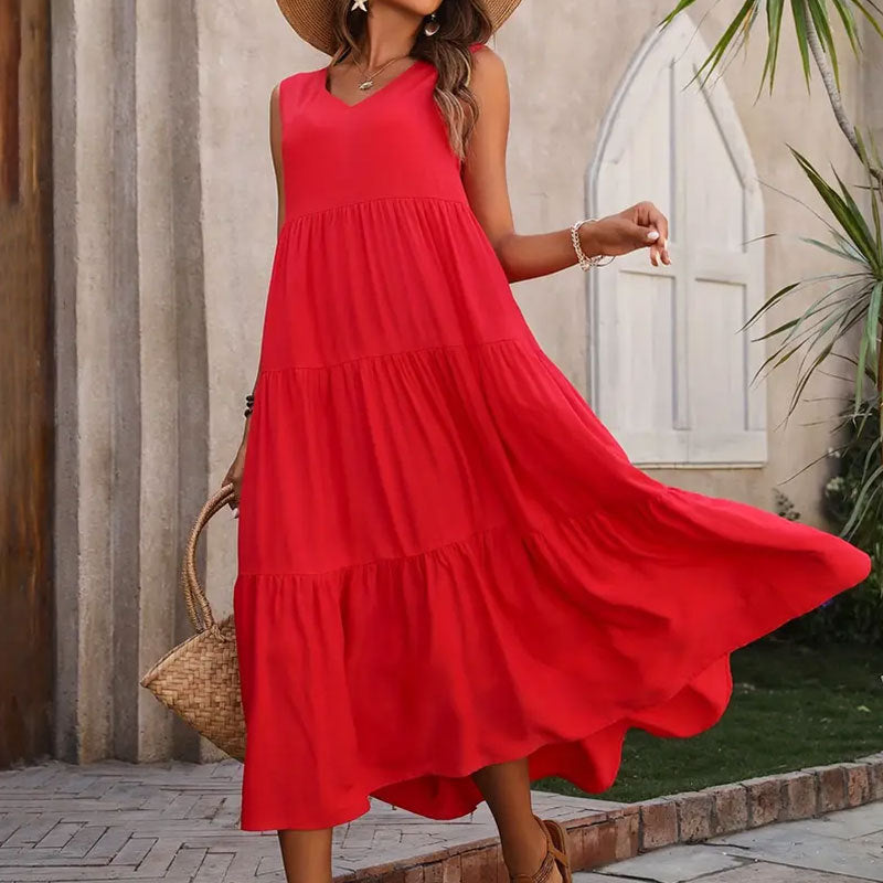 ๐ค Title: โThe Everyday Tiered Maxi Dress โ Effortlessly Elegant in Every Colourโ ๐๐
