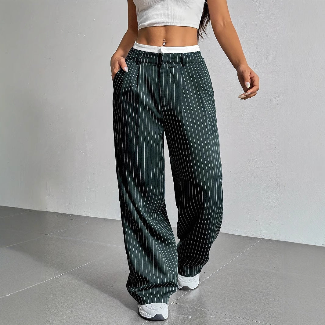 🏁 Striped Wide-Leg Lounge Trousers – Street Style Comfort in Various Colours