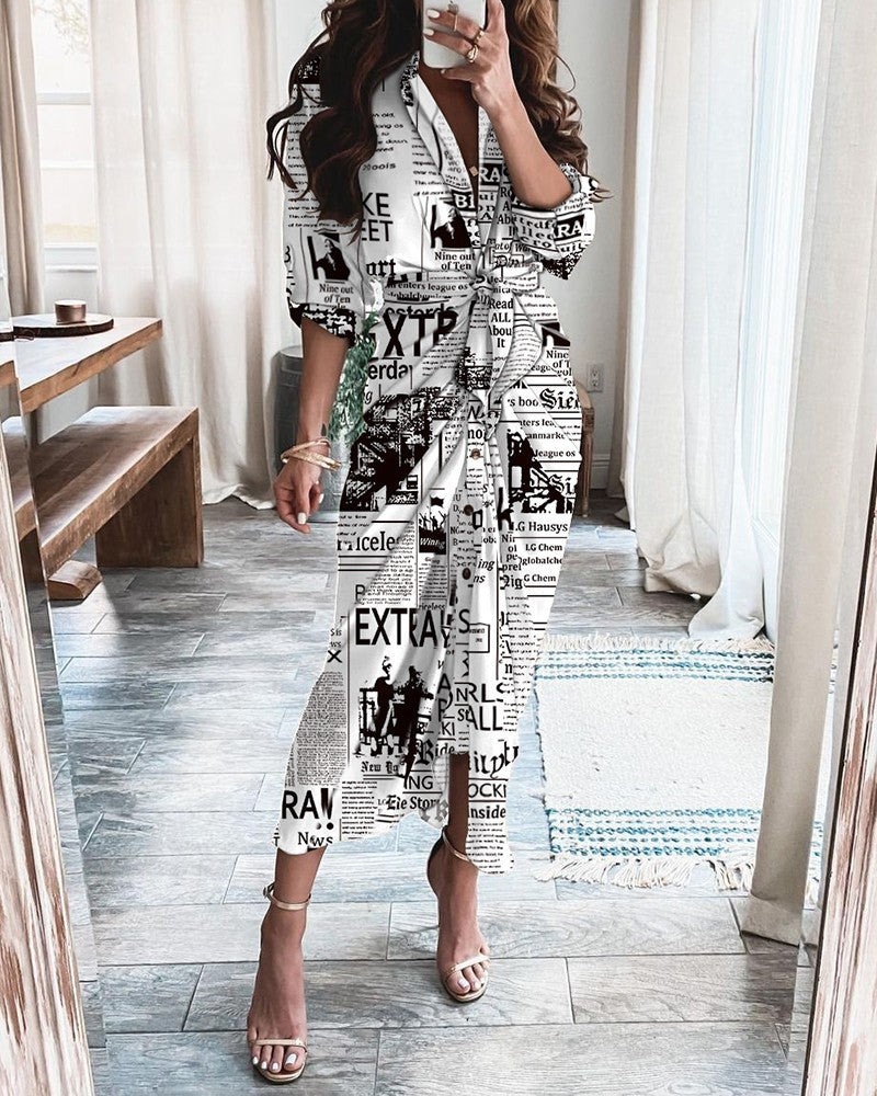 🤍 Title: “Effortlessly Luxe: The Tie-Front Button Midi Dress That Does It All” 👠✨