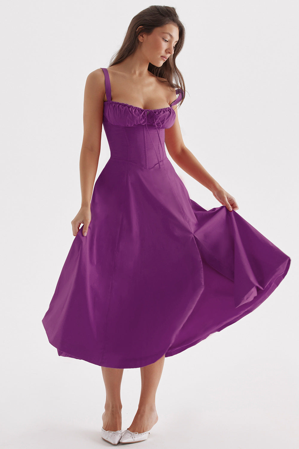 ❤️ Scarlet Corset Romance Midi Dress – Available in Various Colours