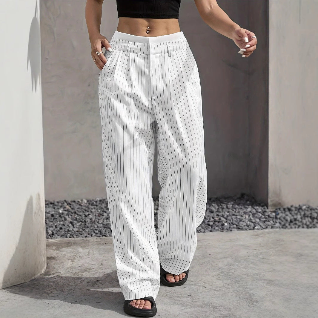 🏁 Striped Wide-Leg Lounge Trousers – Street Style Comfort in Various Colours
