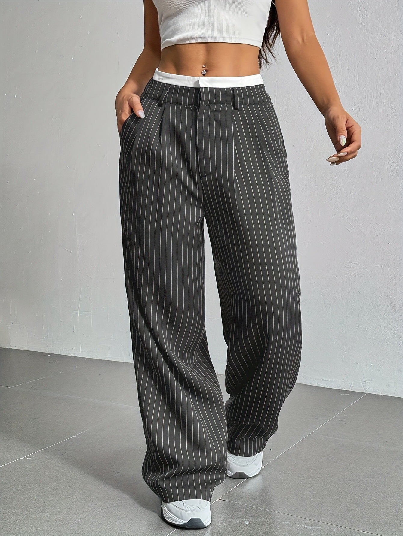 🏁 Striped Wide-Leg Lounge Trousers – Street Style Comfort in Various Colours