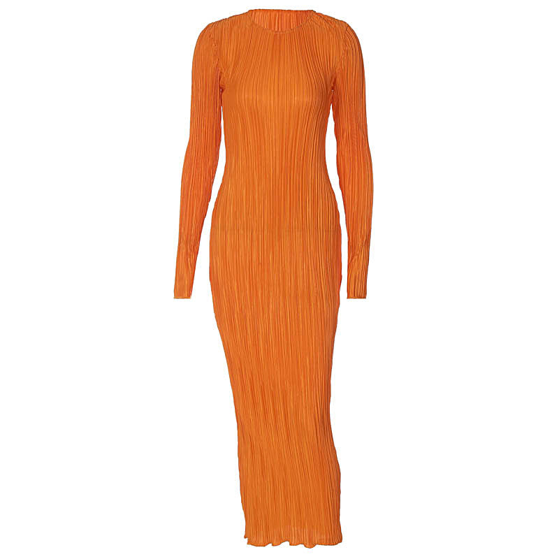 š§” Title: āSunset Sophistication: The Pleated Orange Midi Dress You NEEDā š§”