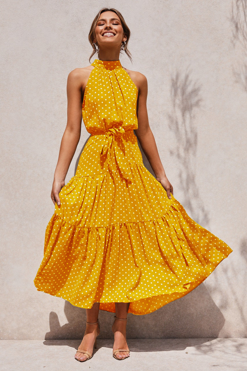πΏ Title: βTwirl Into Summer: The Polka Dot Tiered Halter Dress β Now in Multiple Colours!β πβοΈ