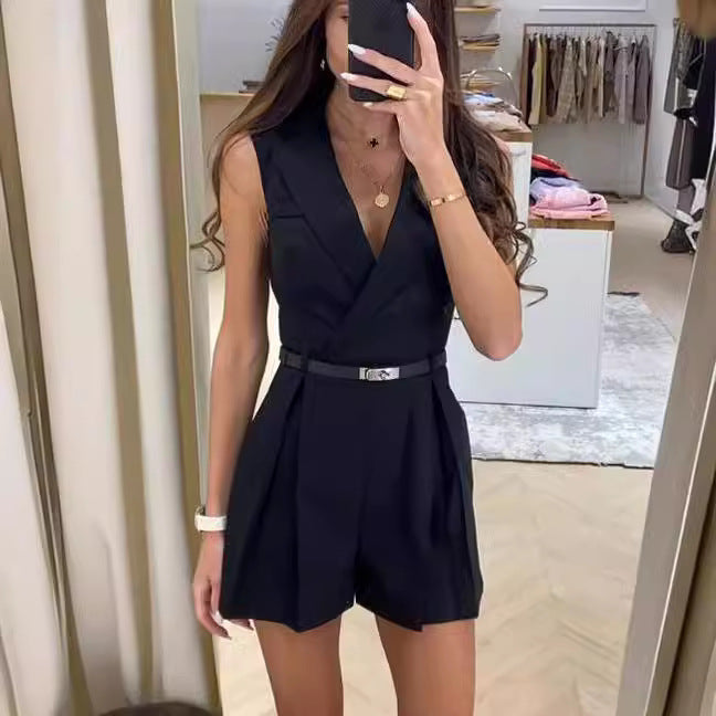 πΌ Power Chic Sleeveless Blazer Romper β Tailored Elegance in Various Colours π β¨