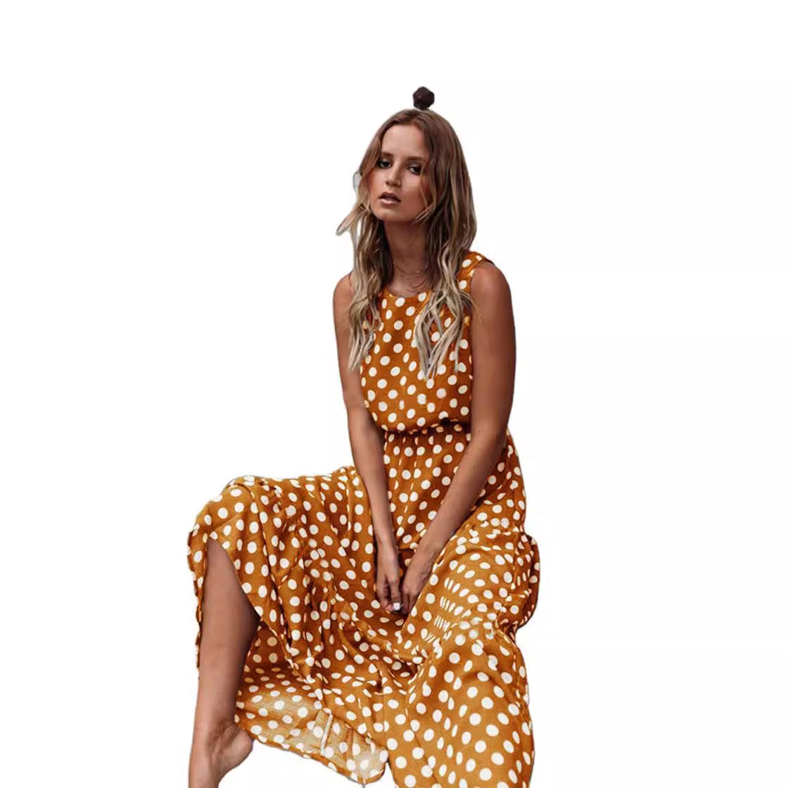 ๐ Vintage Dot Boho Maxi Dress โ Retro-Chic Comfort in Various Colours ๐ซ๐งก