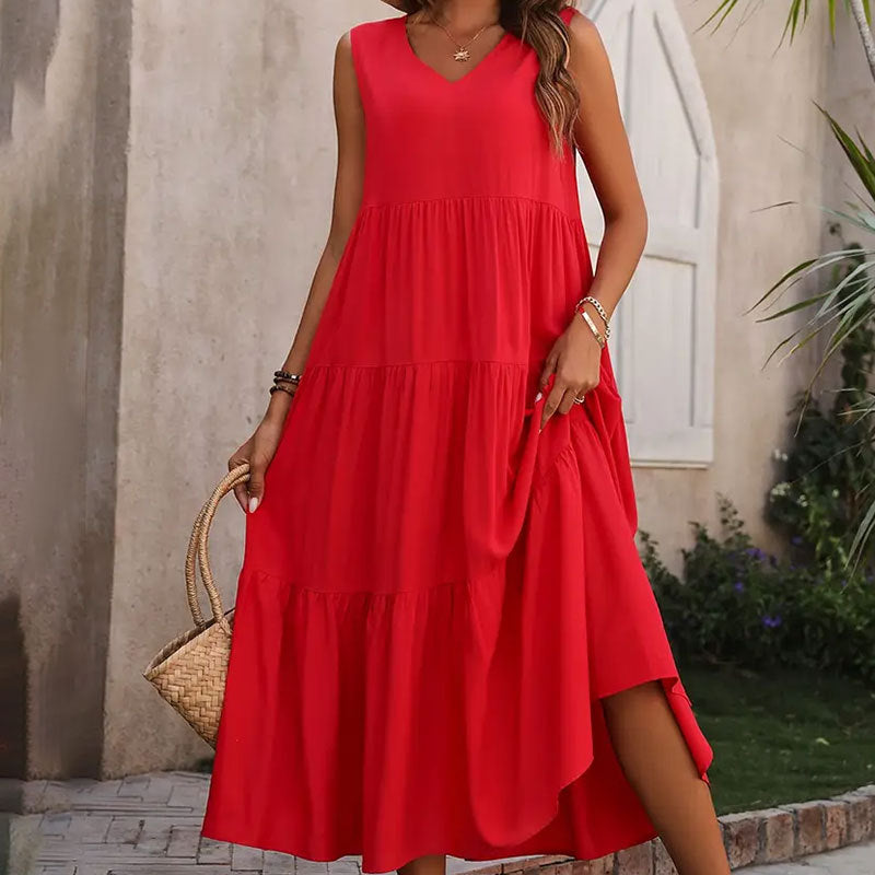 ๐ค Title: โThe Everyday Tiered Maxi Dress โ Effortlessly Elegant in Every Colourโ ๐๐