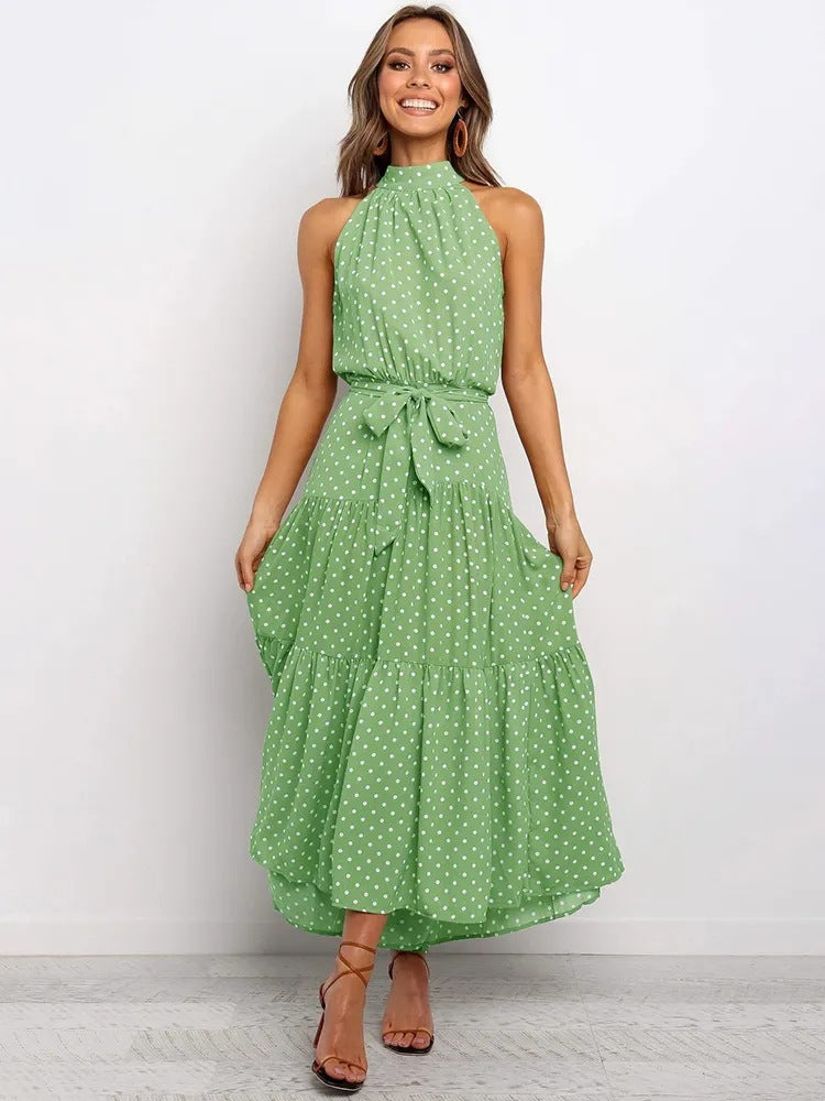 πΏ Title: βTwirl Into Summer: The Polka Dot Tiered Halter Dress β Now in Multiple Colours!β πβοΈ