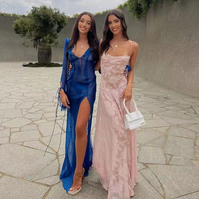 ๐ธ Blush Romance Sheer Lace Maxi Dress โ Elegant, Ethereal & Made to Mesmerise โจ๐