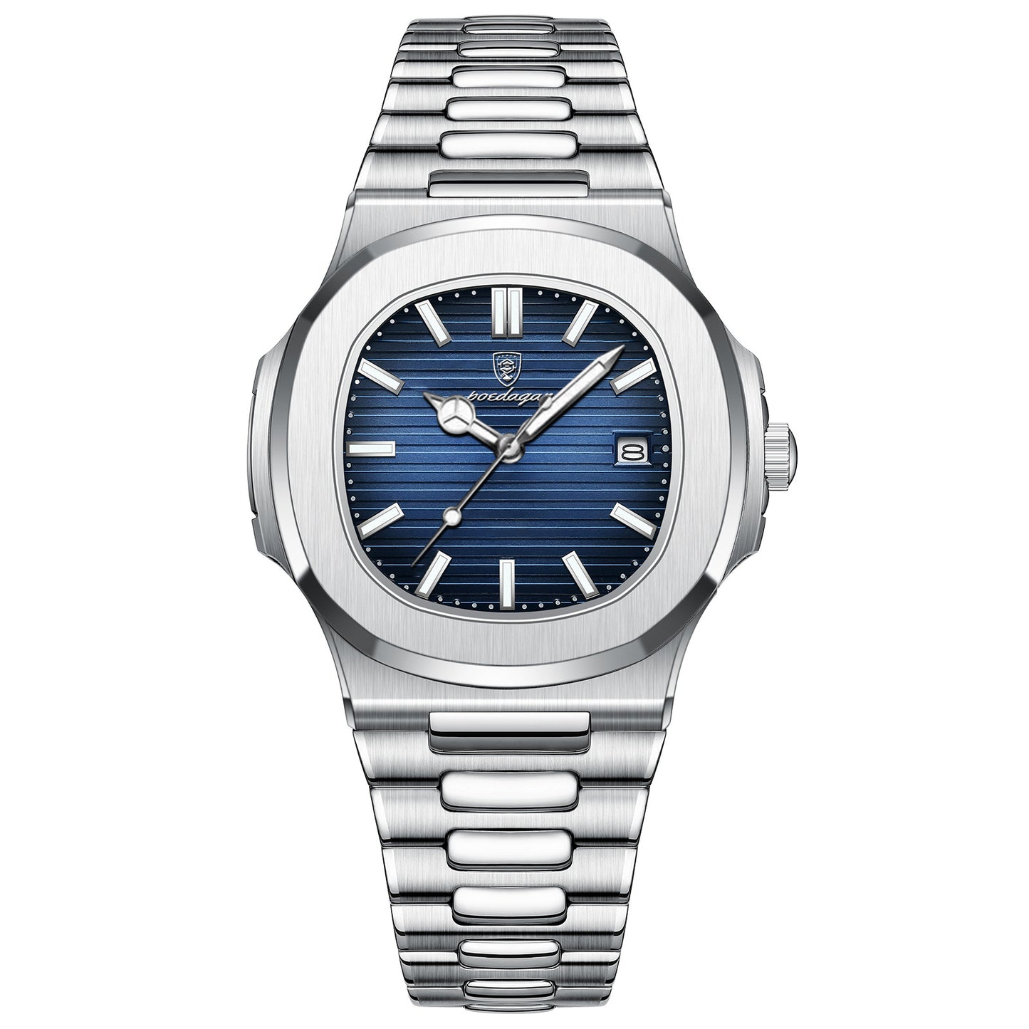 Elegant Luxury Stainless Steel Watch – Classic Green & Blue Dial