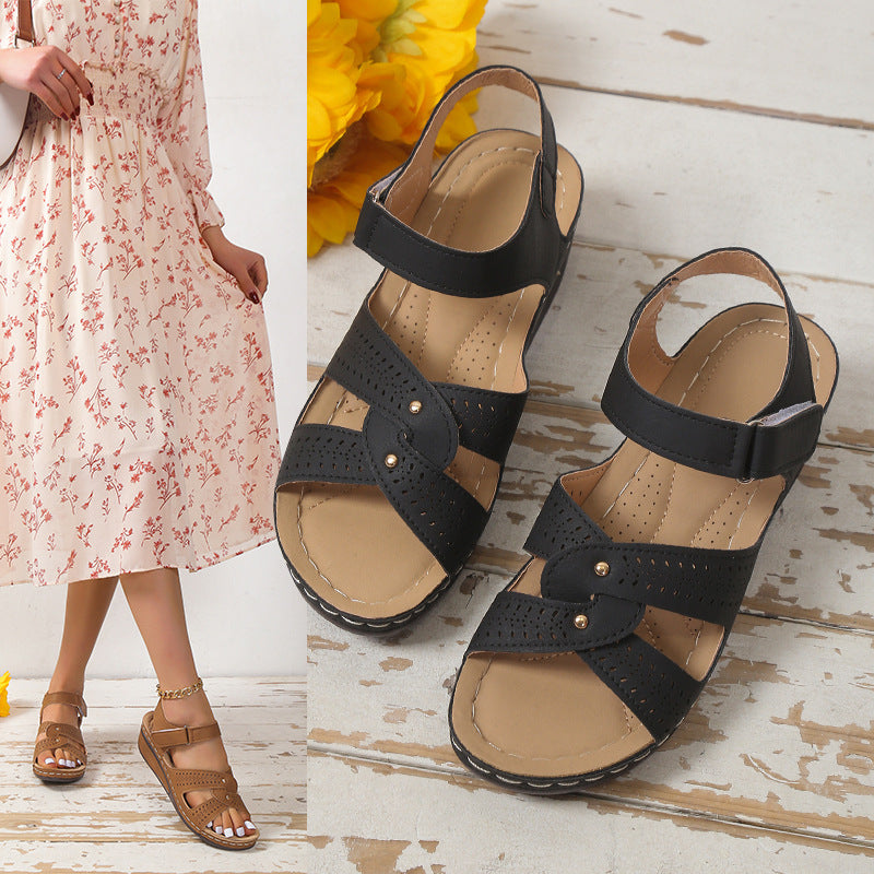 🌼 Everyday Comfort Wedge Sandals – Neutral Chic 🌼