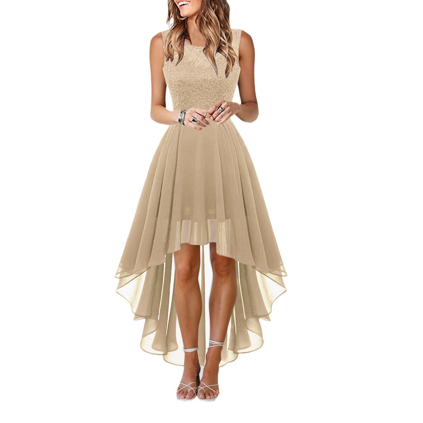 ✨ Enchanted Grace High-Low Lace Dress – Available in Various Colours