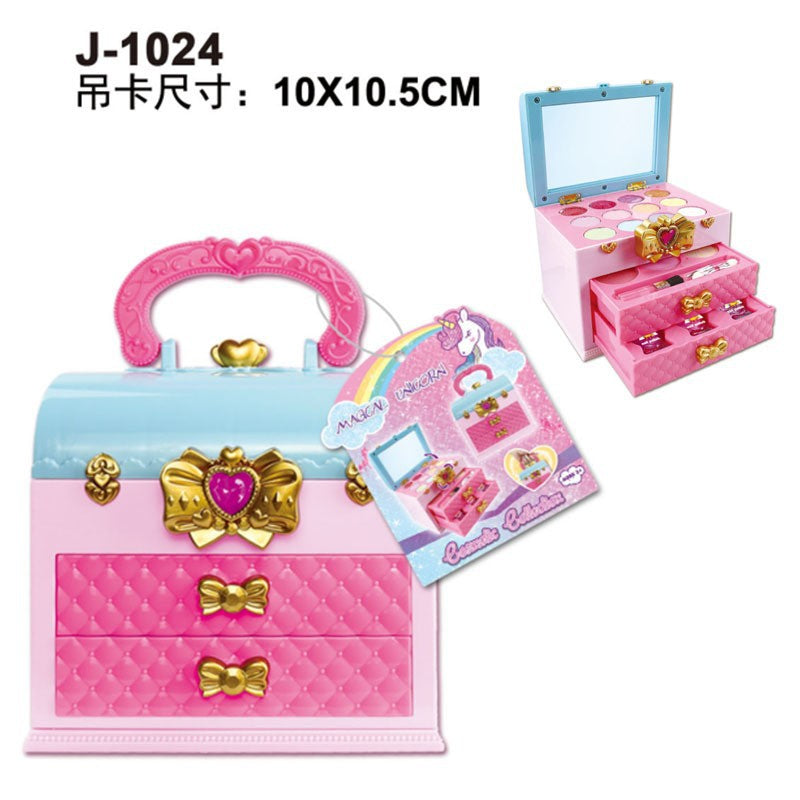 Cross-border children's cosmetics toys 68927 princess nail polish handbag Amazon girls makeup box gift