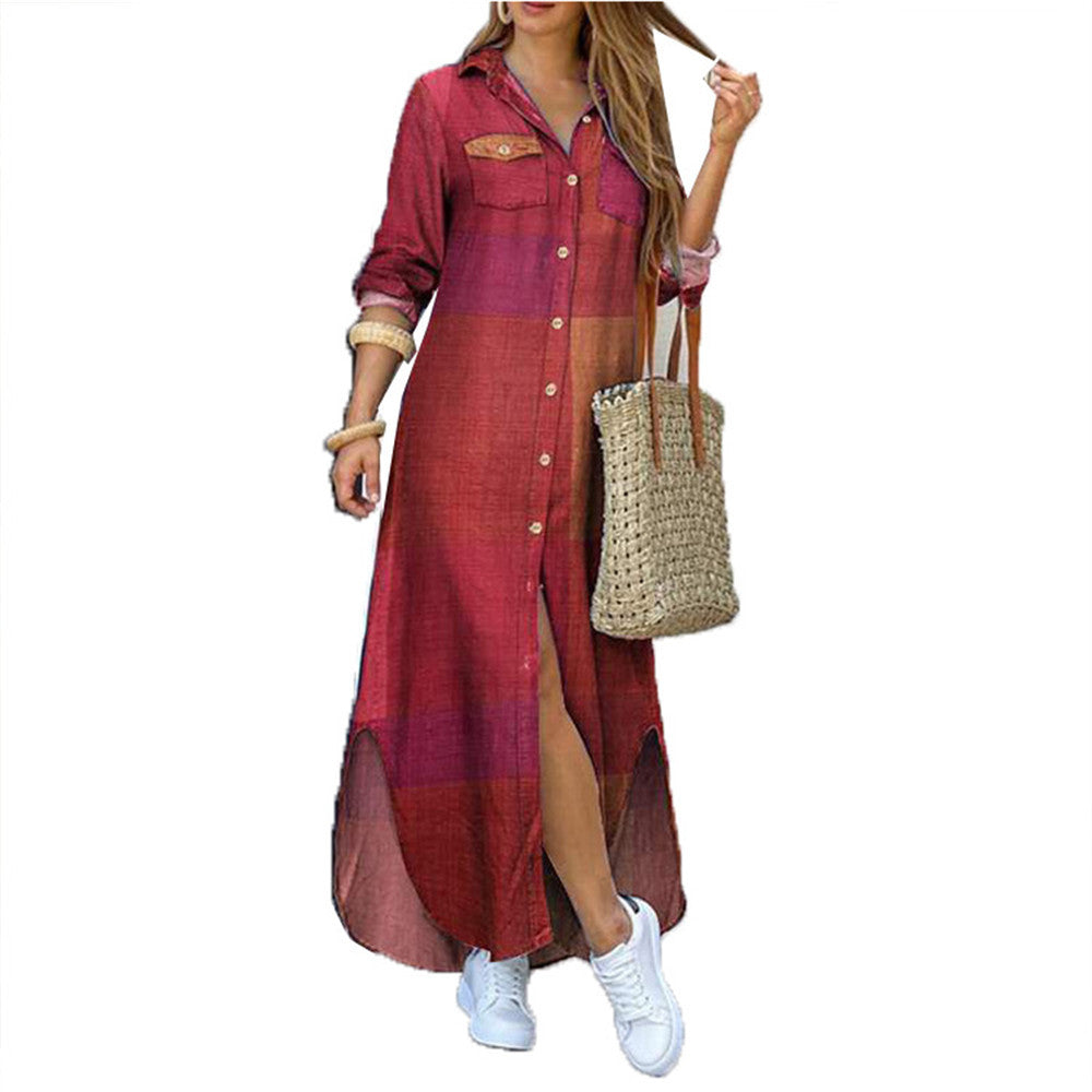 🧡 Title: “The Boho Button-Up Maxi: Effortless Style in Every Shade” 🌞👗