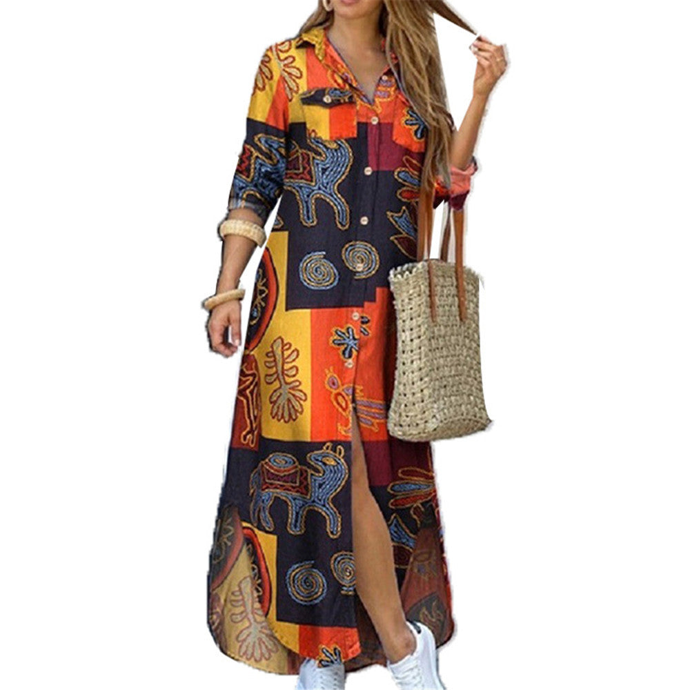 🧡 Title: “The Boho Button-Up Maxi: Effortless Style in Every Shade” 🌞👗