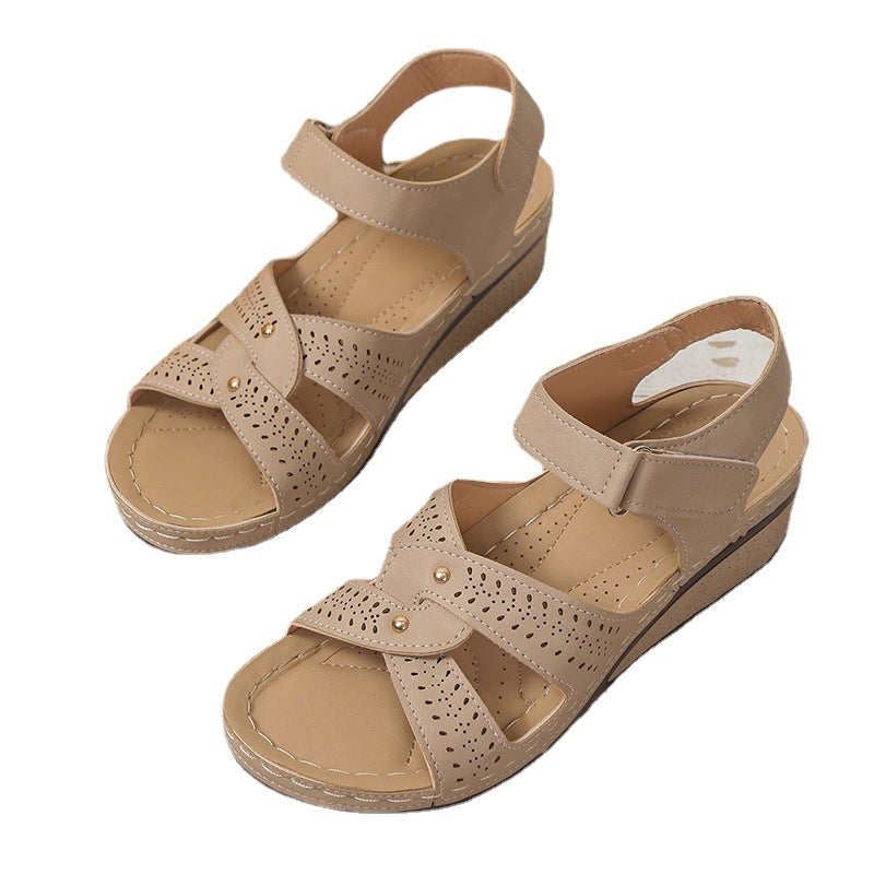 🌼 Everyday Comfort Wedge Sandals – Neutral Chic 🌼