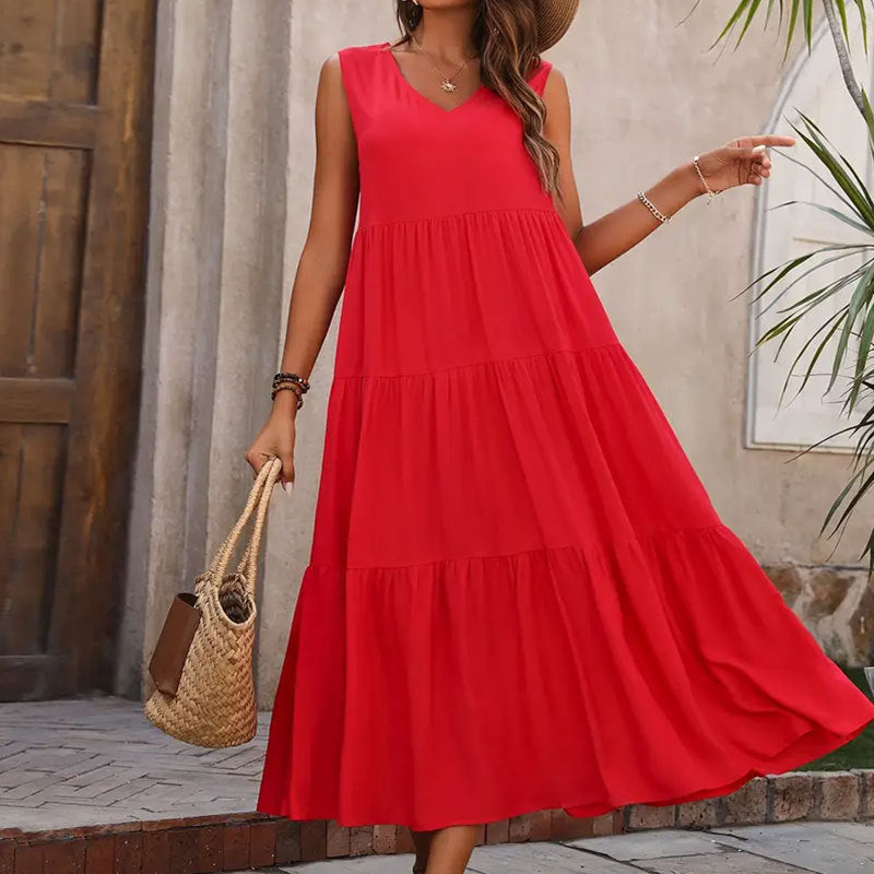 ๐ค Title: โThe Everyday Tiered Maxi Dress โ Effortlessly Elegant in Every Colourโ ๐๐