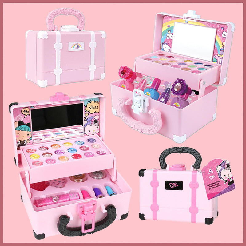 Cross-border children's cosmetics toys 68927 princess nail polish handbag Amazon girls makeup box gift