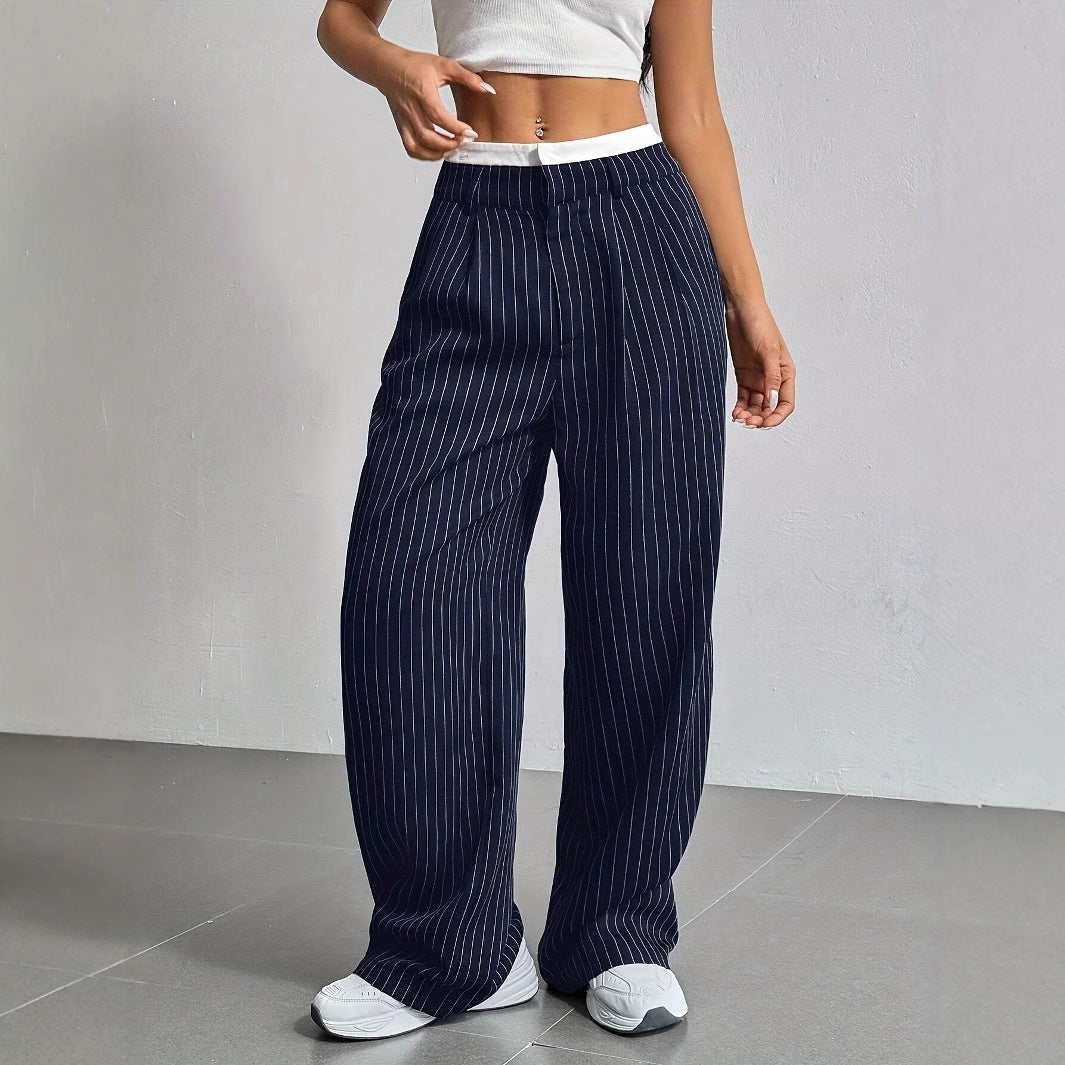 🏁 Striped Wide-Leg Lounge Trousers – Street Style Comfort in Various Colours