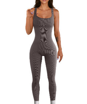 Ribbed Long Sleeve Square Neck Jumpsuit - Available in Multiple Colors