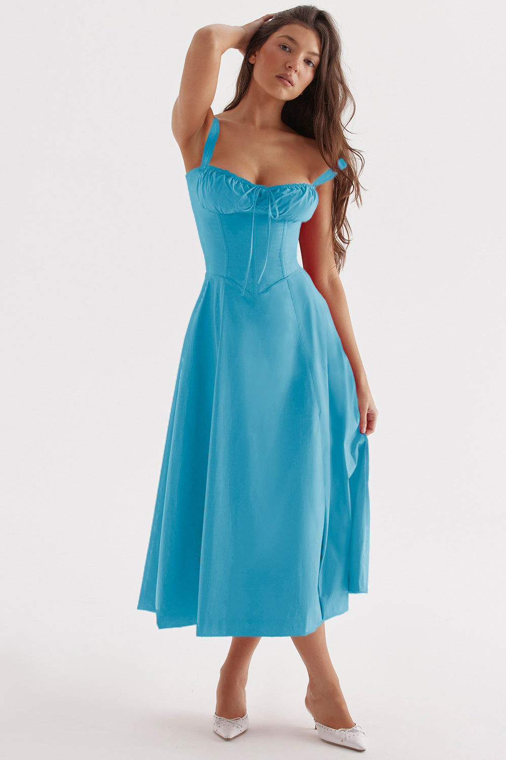 ❤️ Scarlet Corset Romance Midi Dress – Available in Various Colours