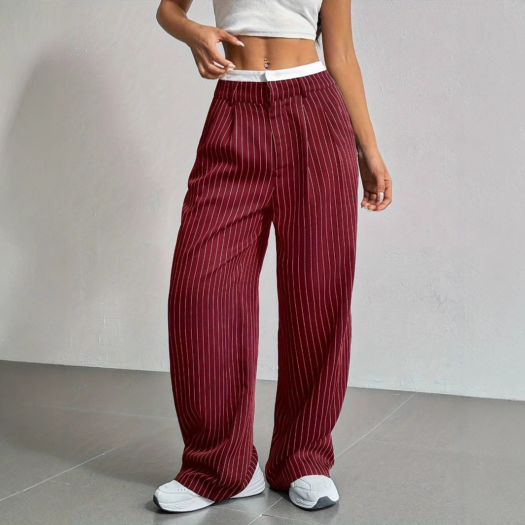 🏁 Striped Wide-Leg Lounge Trousers – Street Style Comfort in Various Colours
