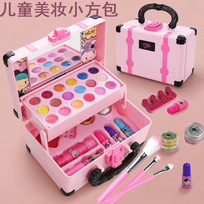 Cross-border children's cosmetics toys 68927 princess nail polish handbag Amazon girls makeup box gift