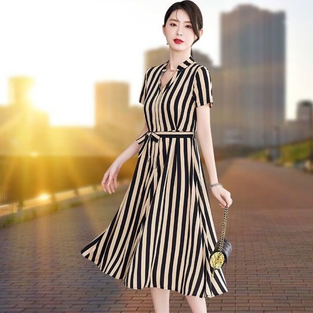 π€ Classic Stripe Belted Shirt Dress β Sleek, Smart & Sophisticated in Various Colours πβ¨