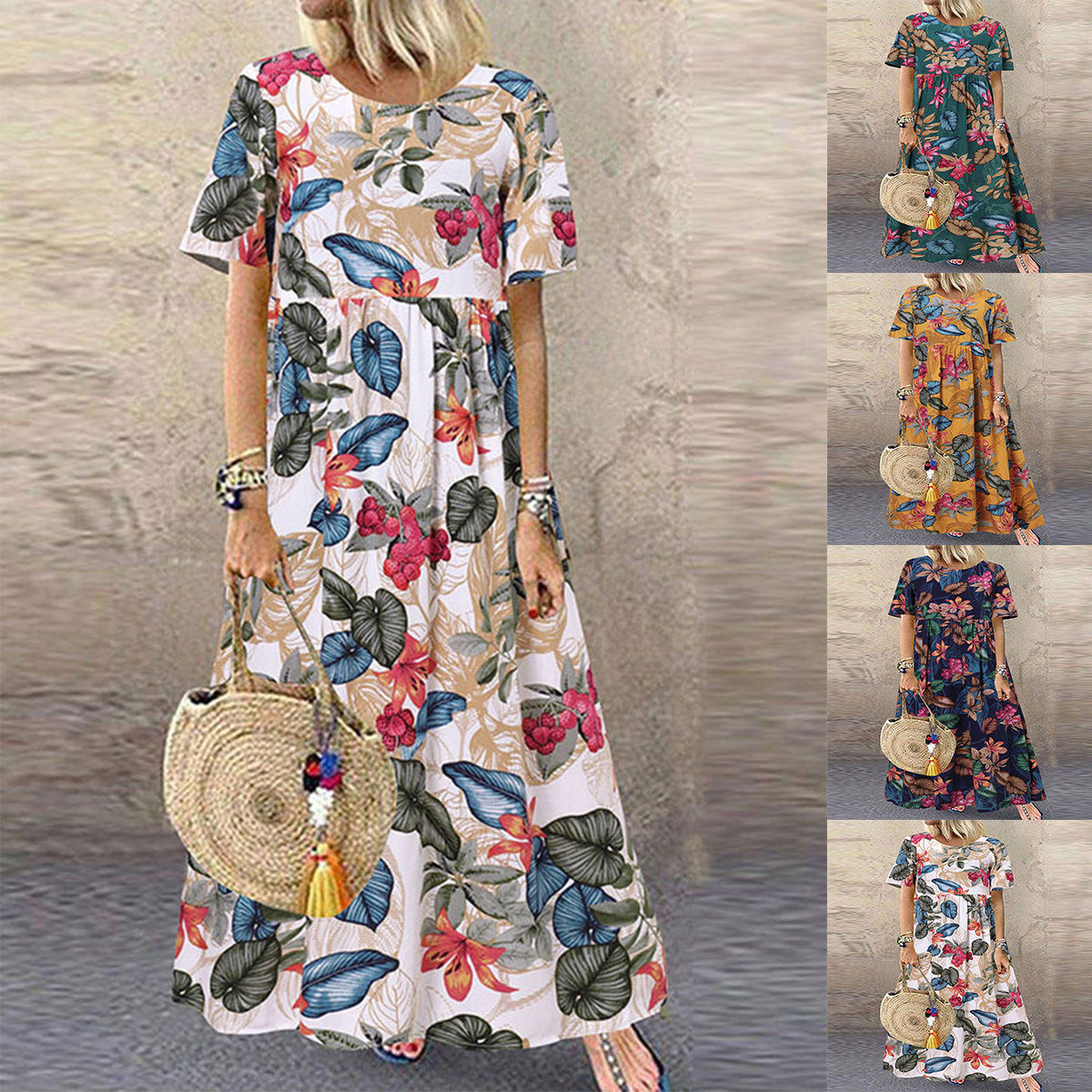 πΊ Island Escape Boho Maxi Dress β Available in Various Tropical Prints