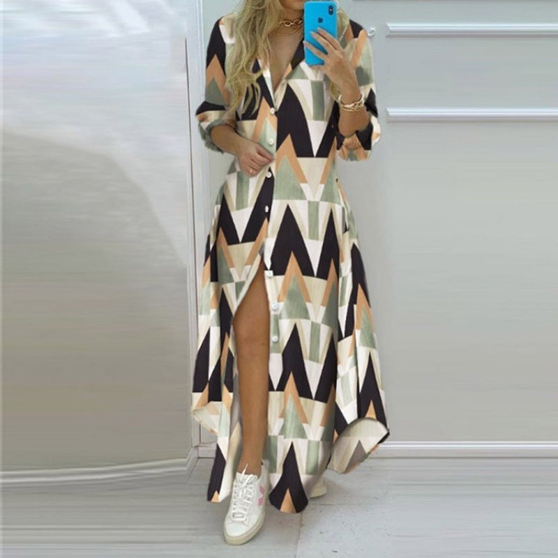 👗 Title: Statement Print Shirt Maxi Dresses – Bold & Beautiful in Various Designs 👗