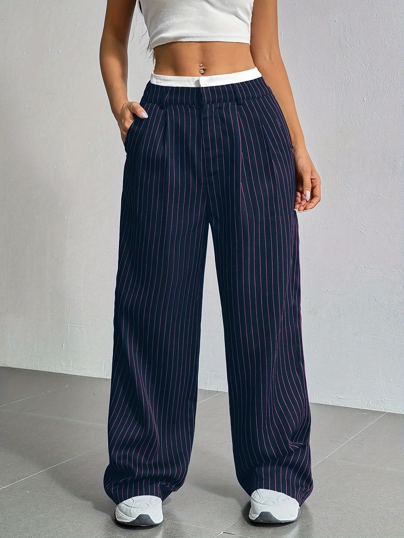 🏁 Striped Wide-Leg Lounge Trousers – Street Style Comfort in Various Colours