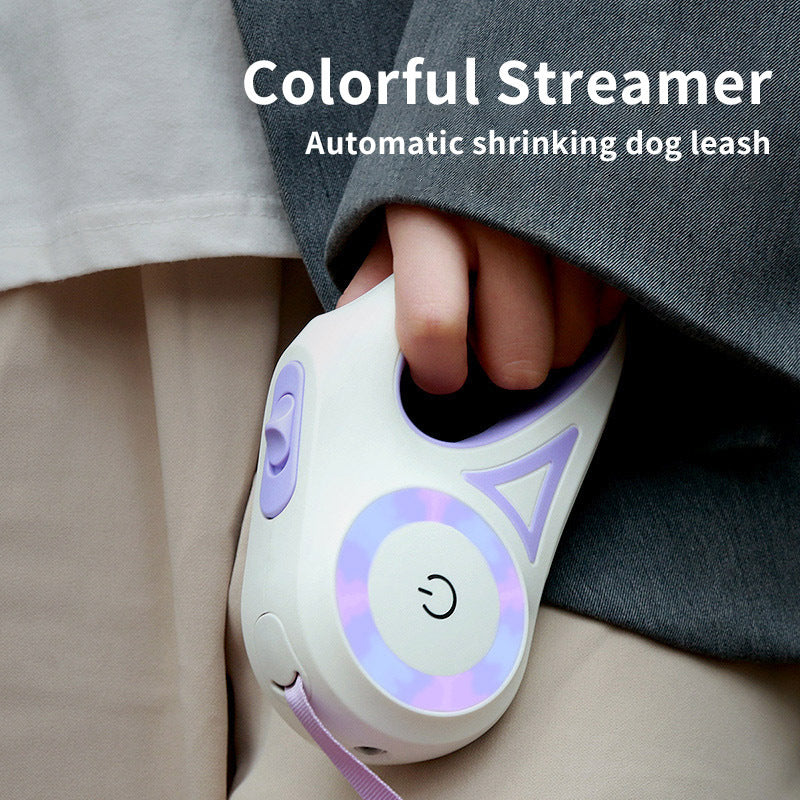 LED Retractable Dog Lead with Built-in Torch – Stylish Night Walk Leash for Pets