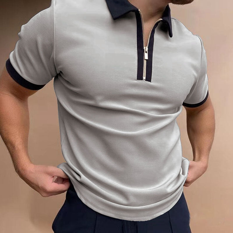 Men’s Bold Abstract Zip Collar Polo Shirt – Eye-Catching Summer Top in Various Designs